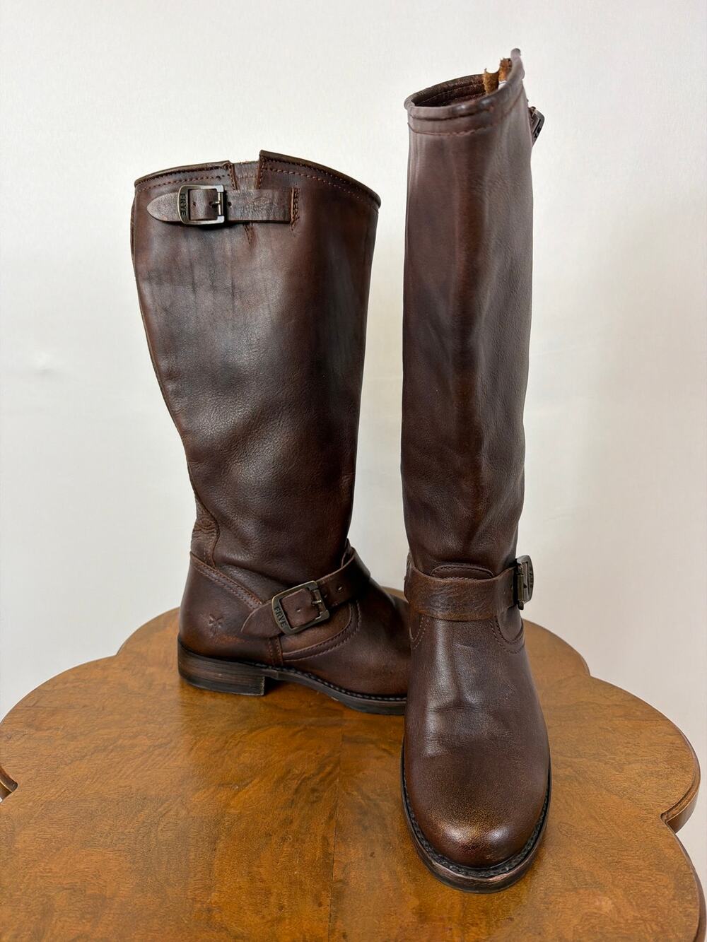Frye Brown 2 Strap Veronica Slouch Slip On Boots Size 8.5